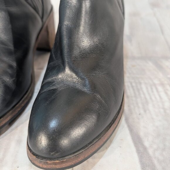 Wolverine 1000 Mile W00844 Women 7.5 Black Leather Block Heel Ankle Bootie Boot - Picture 2 of 10